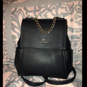 Black Leather Backpack purse